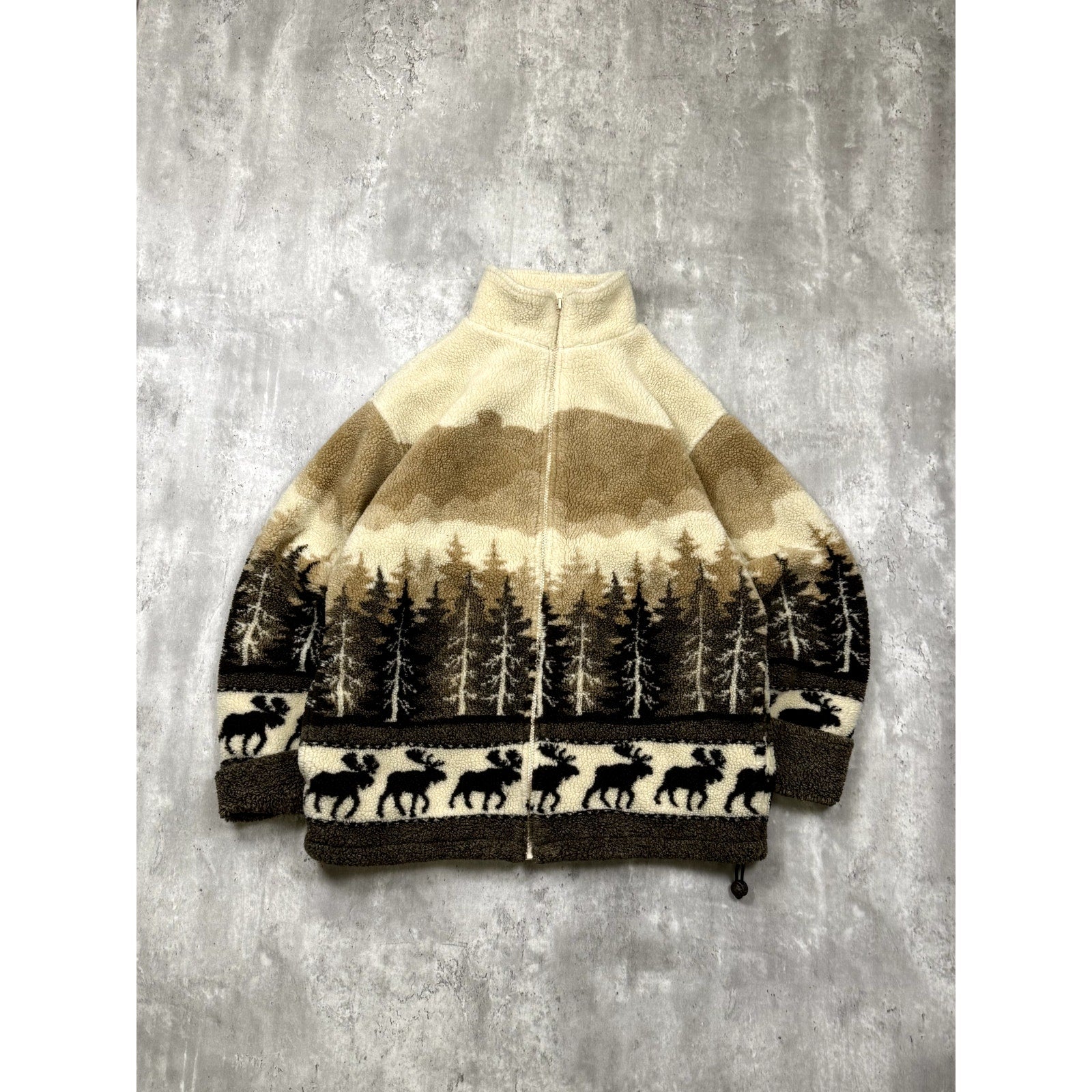 Vintage Northern Reflections Nature All Over Print Fleece Sweatshirt Size Small
