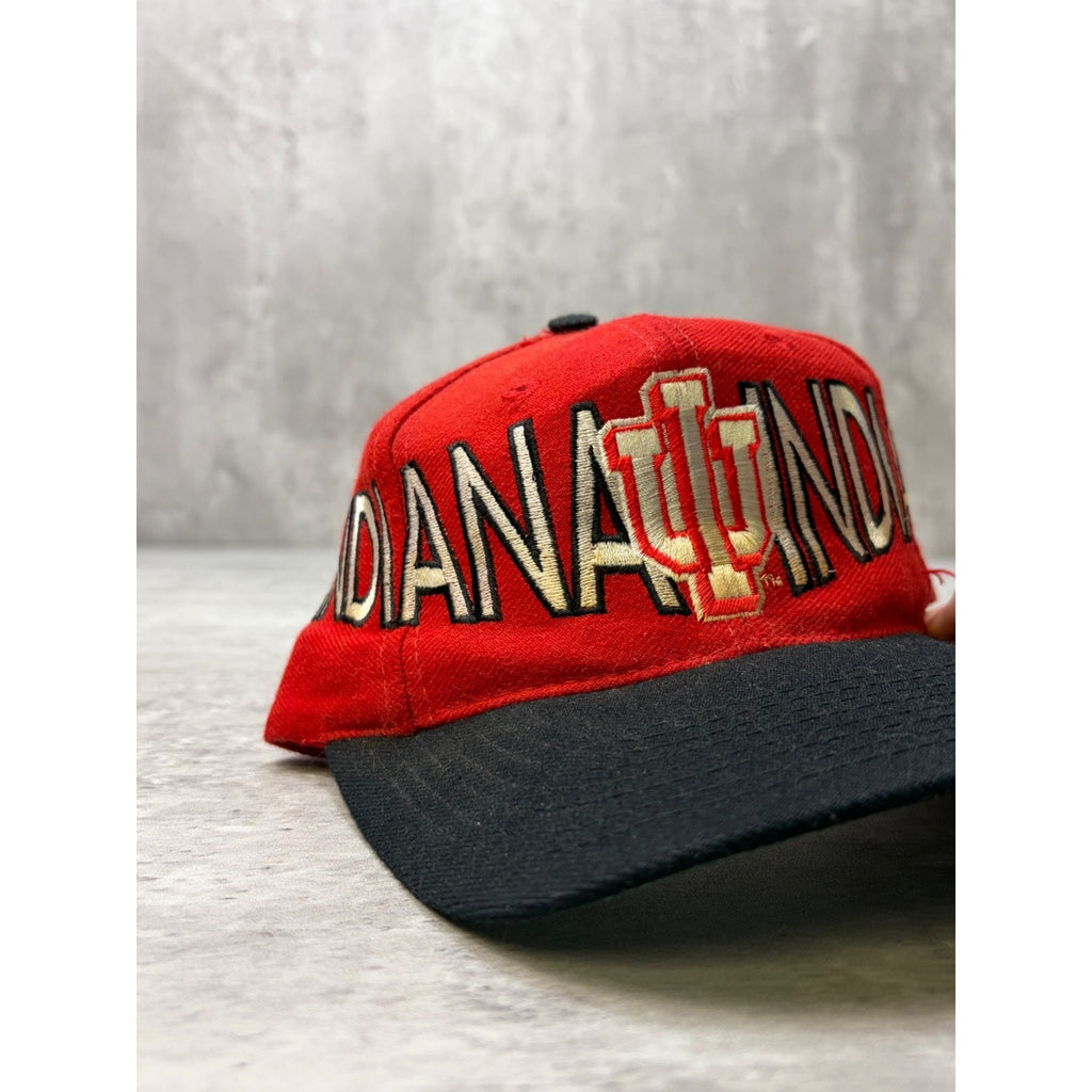 Vintage Indiana Hoosiers NCAA Wraparound Spellout Snapback Hat OSFA