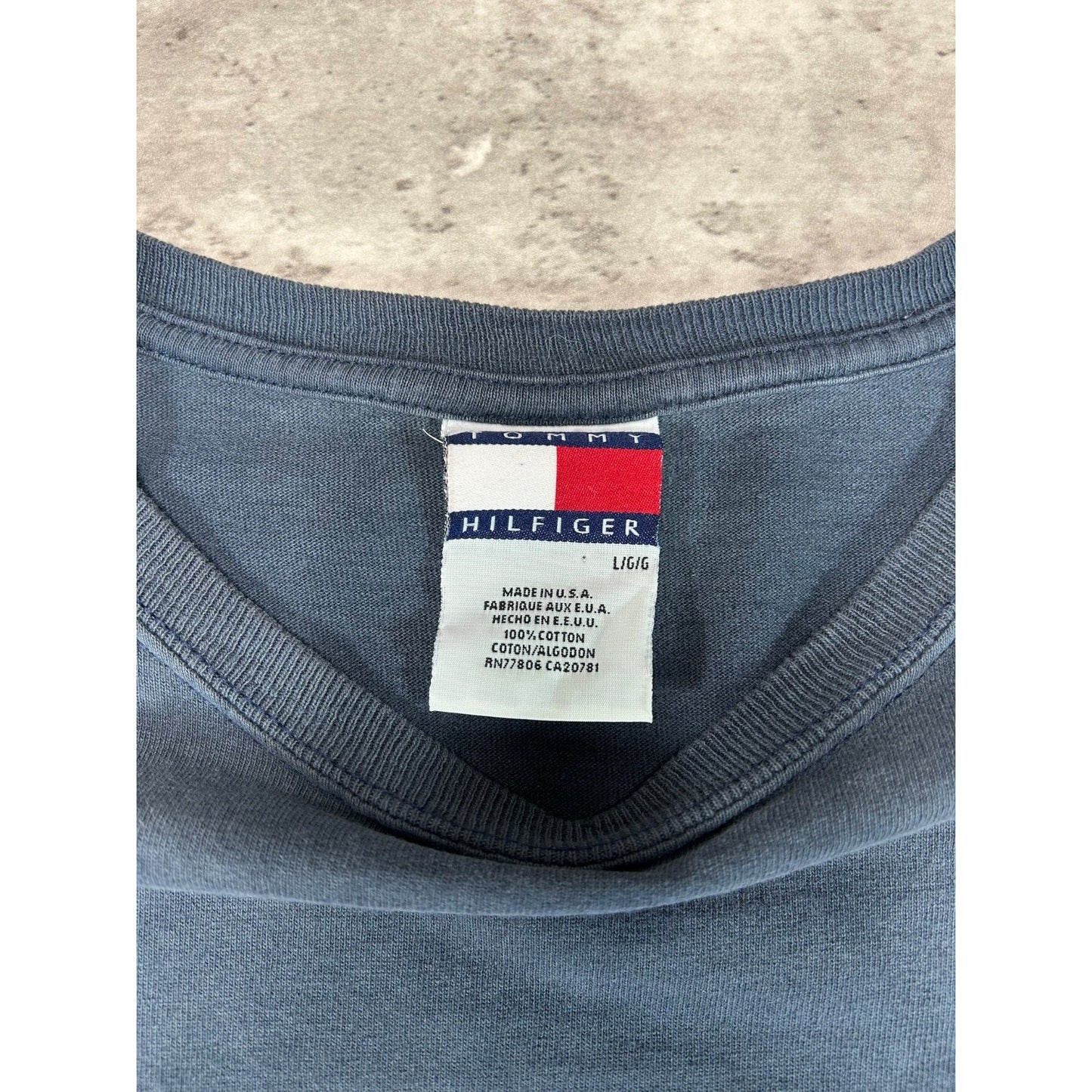 Vintage 90s Tommy Hilfiger US12 Sailing Graphic Long Sleeve T-Shirt Size Large