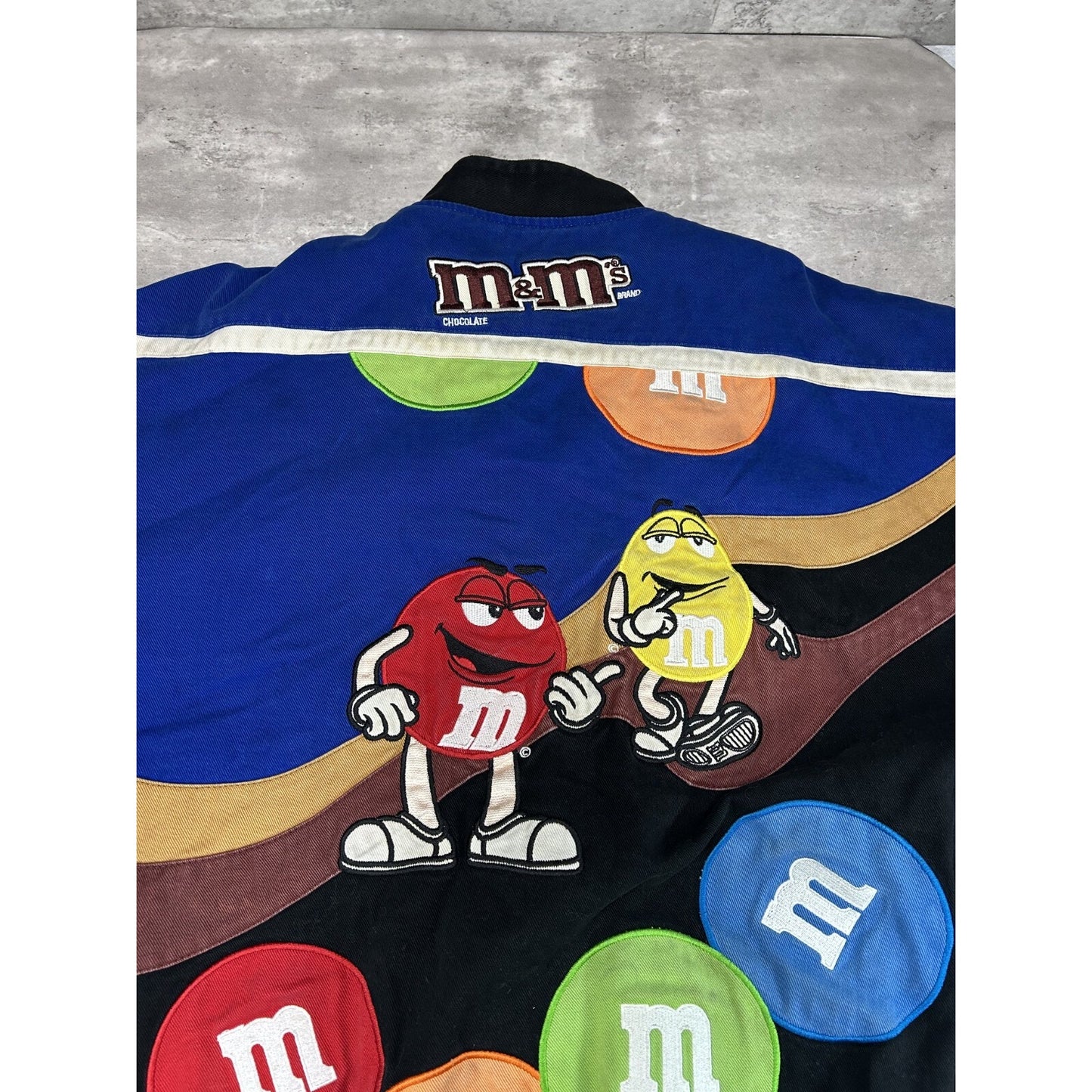 Vintage Jeff Hamilton M&M Racing Embroidered Nascar Race Jacket Size 6XL