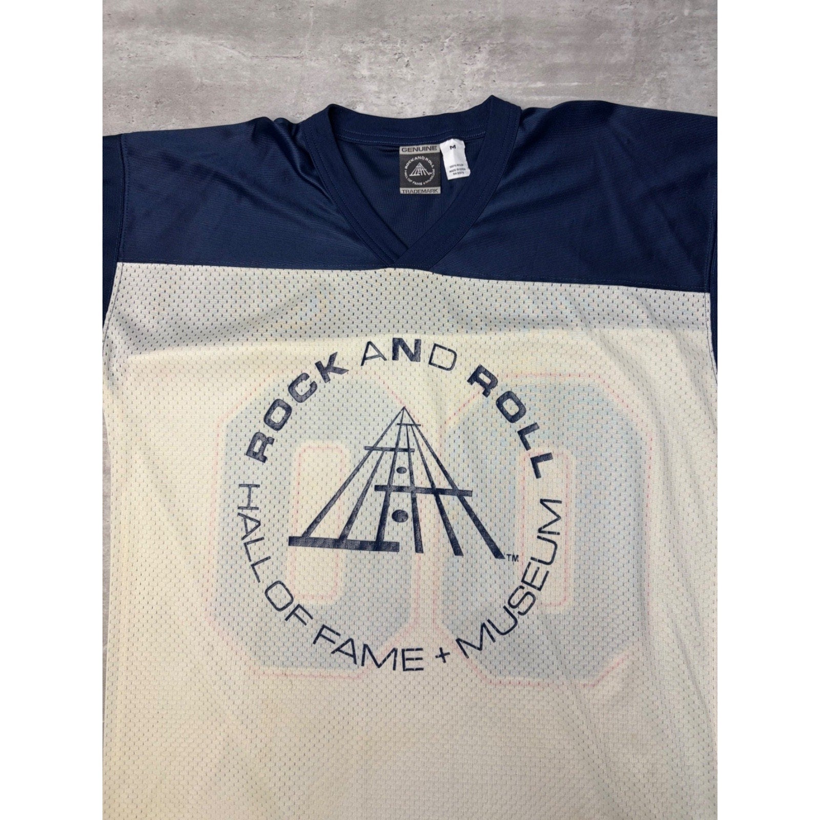 Vintage Rock And Roll Hall Of Fame Graphic Destination Football Jersey Sz Medium