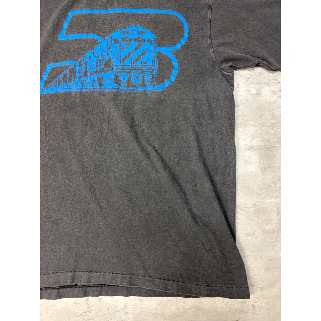 Vintage 90s Train Graphic T-Shirt Size Large
