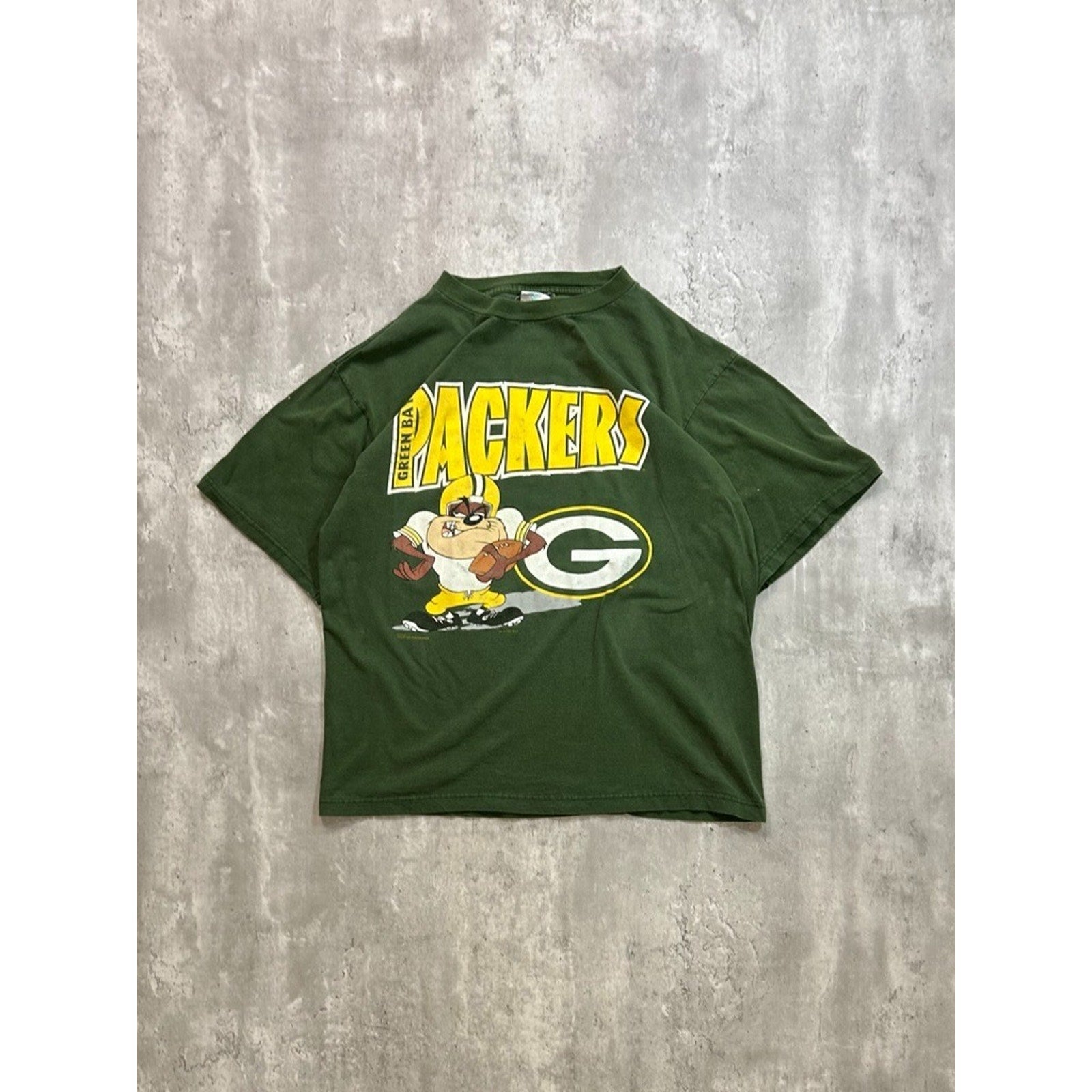 Vintage 1997 Green Bay Packers NFL Looney Tunes Taz Graphic T-Shirt Size XL