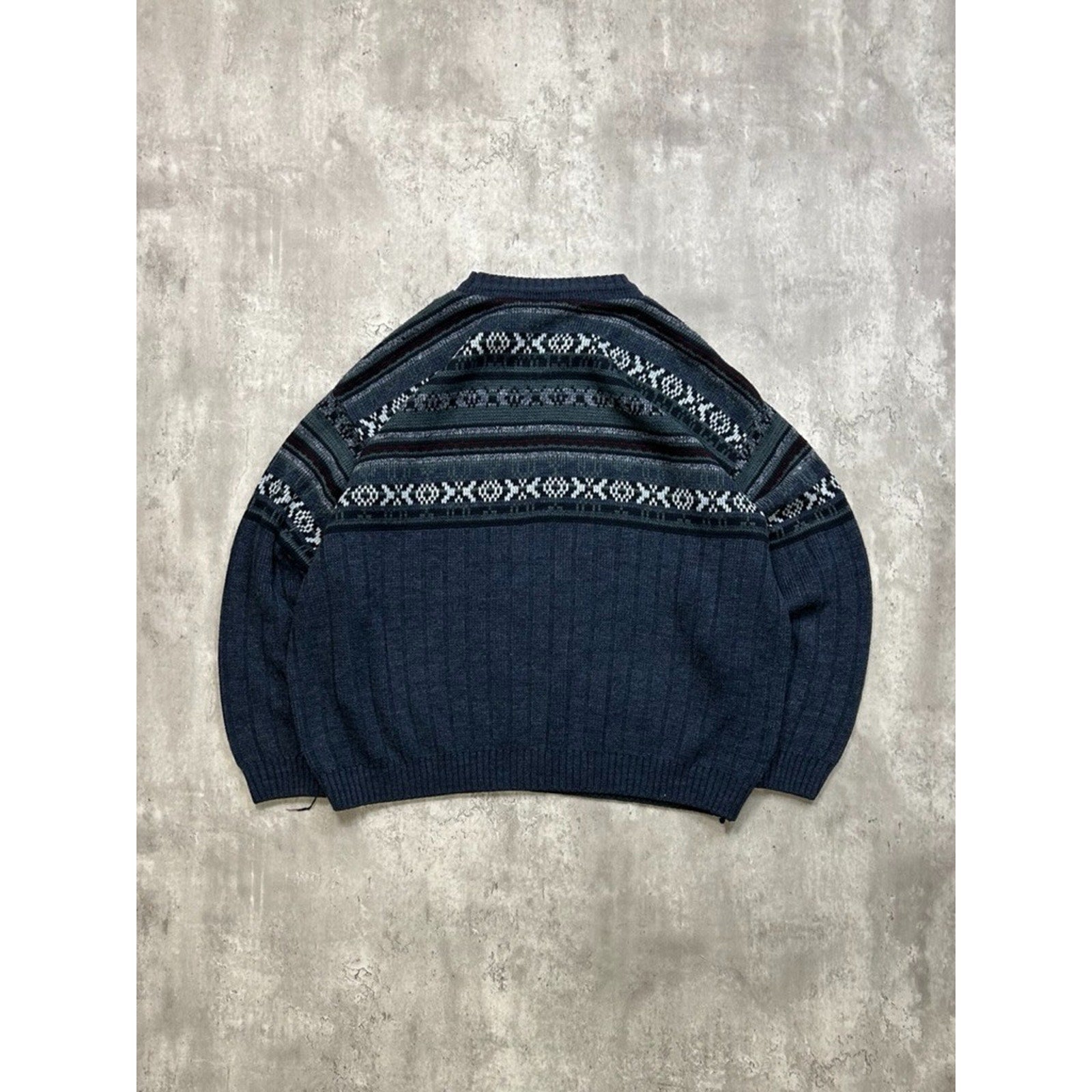 Vintage Cherokee Abstract Striped Pullover Knit Sweater Size XL