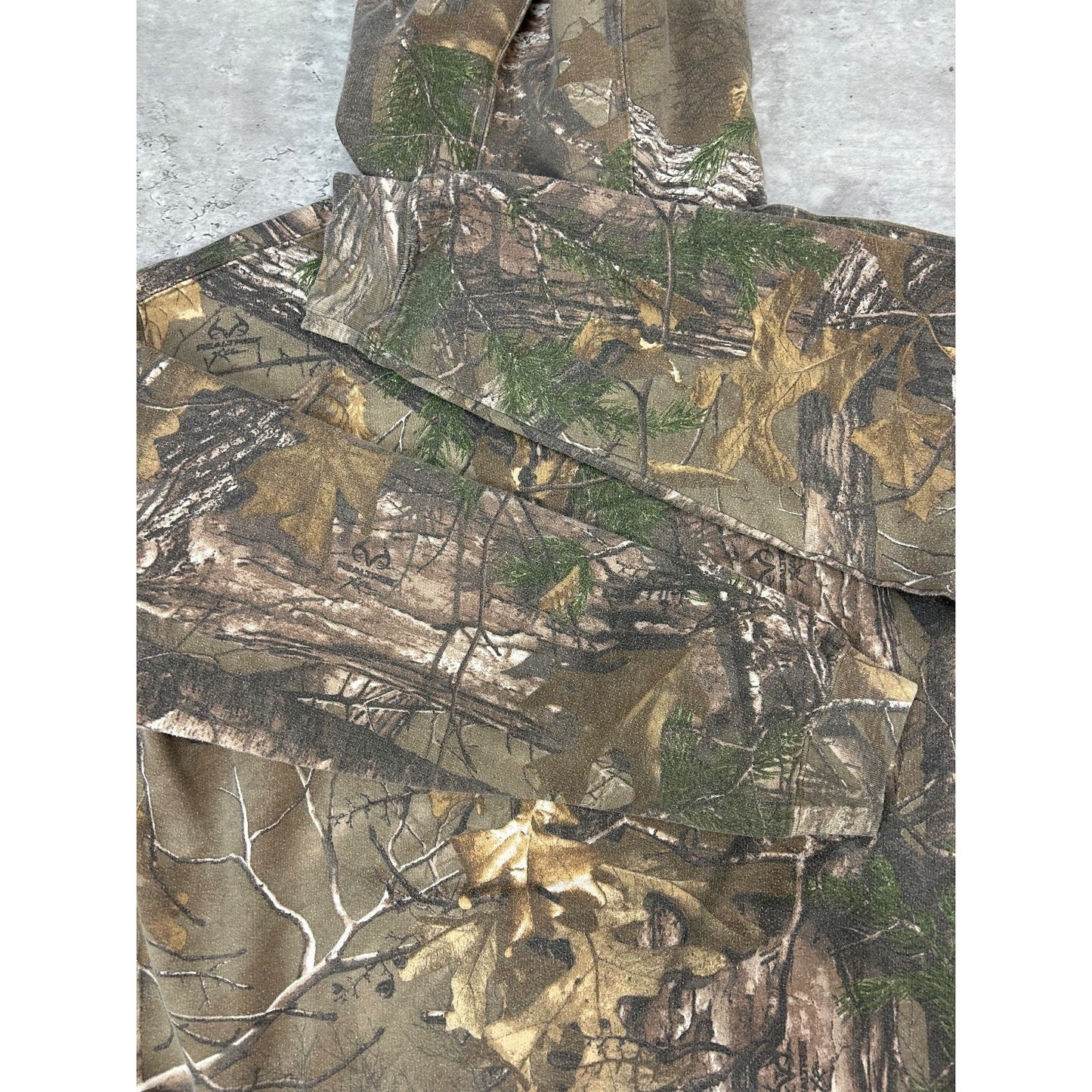 Vintage Realtree Xtra Tree Camo Hunting Pullover Hooded Sweatshirt Size Medium