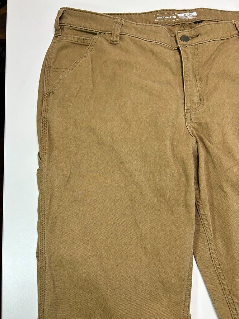 Carhartt Loose Fit Canvas Work Wear Carpenter Pants Size 40W Beige