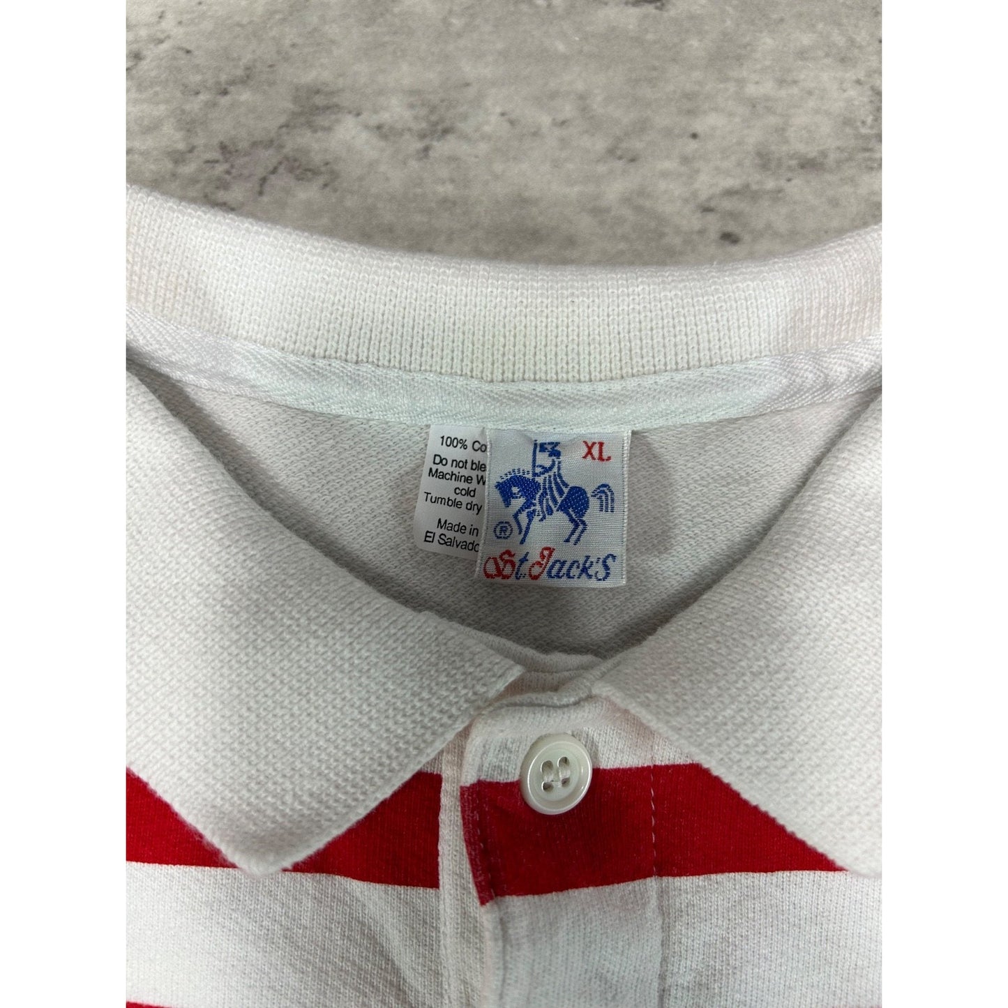 Vintage 90s Tobasco Striped 1/4 Button Hot Sauce Crewneck Sweatshirt Size XL