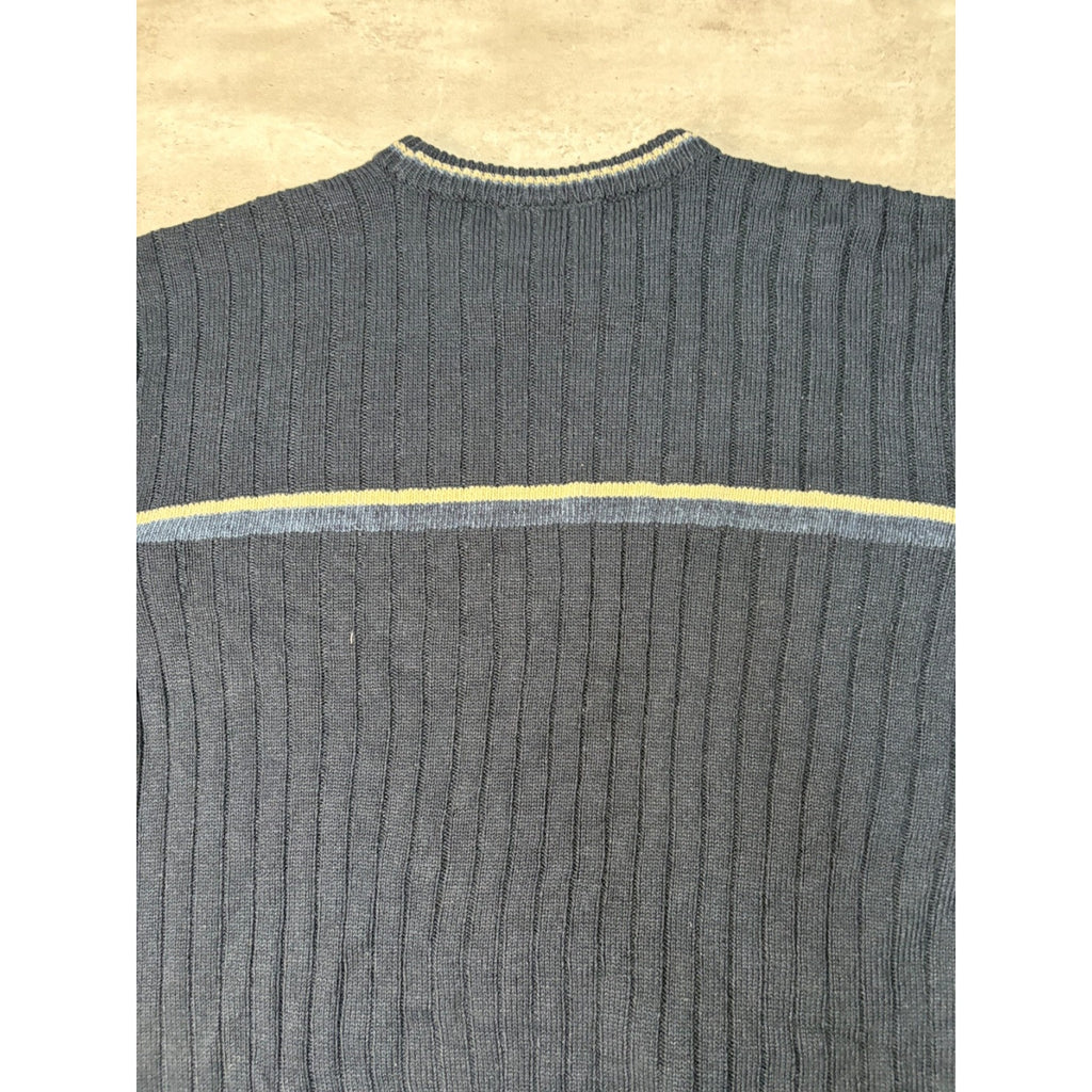 Vintage Canda Striped Ribbed Pullover Knit Sweater Size Large