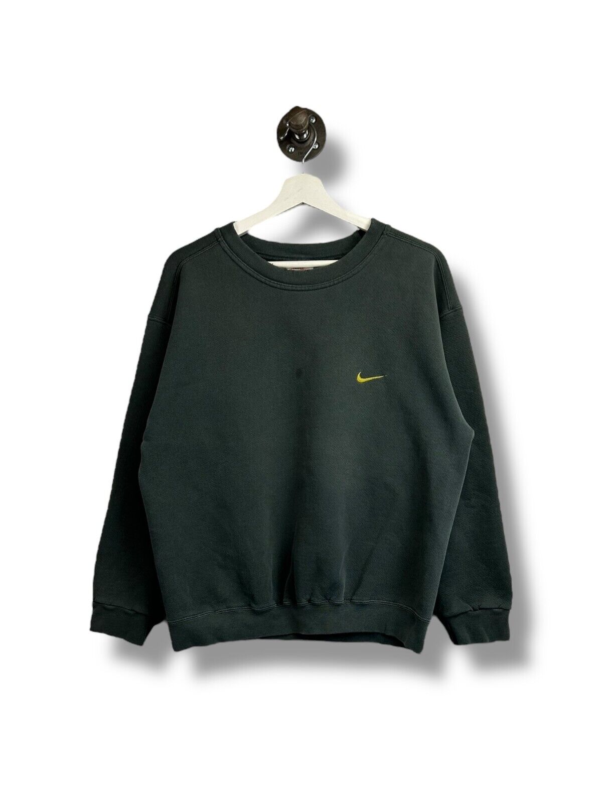 Vintage 90s Nike Embroidered Mini Swoosh Crewneck Sweatshirt Size Medium Green