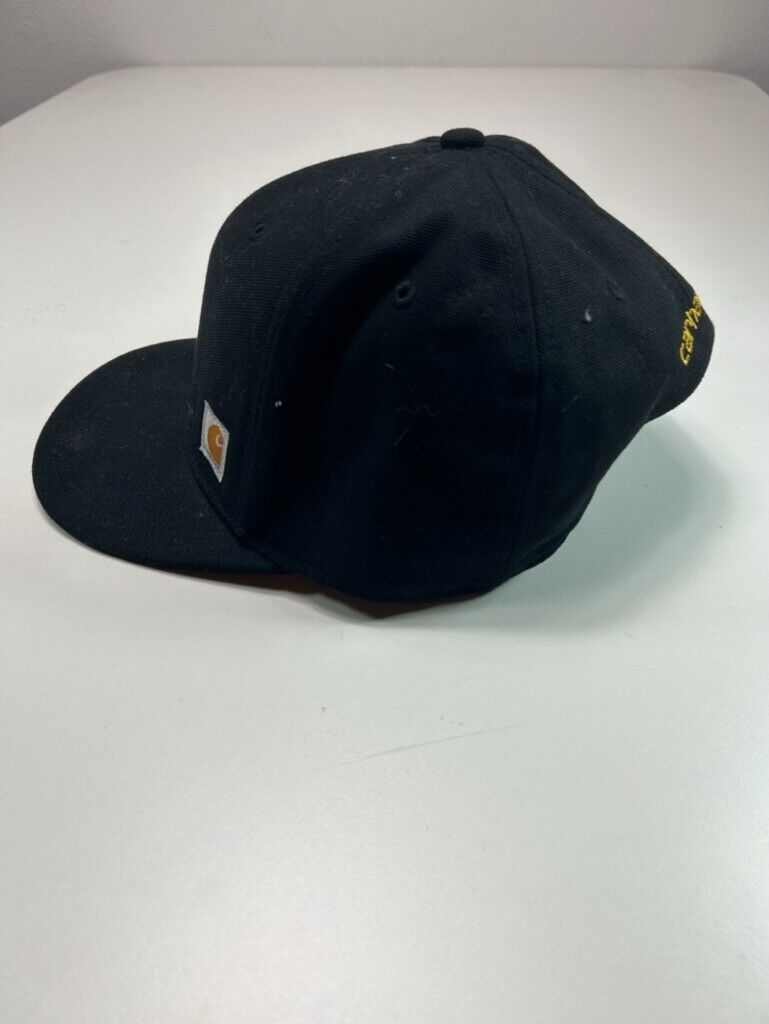 Vintage Carhartt Embroidered Patch Spellout Canvas Snapback Hat OSFA Black