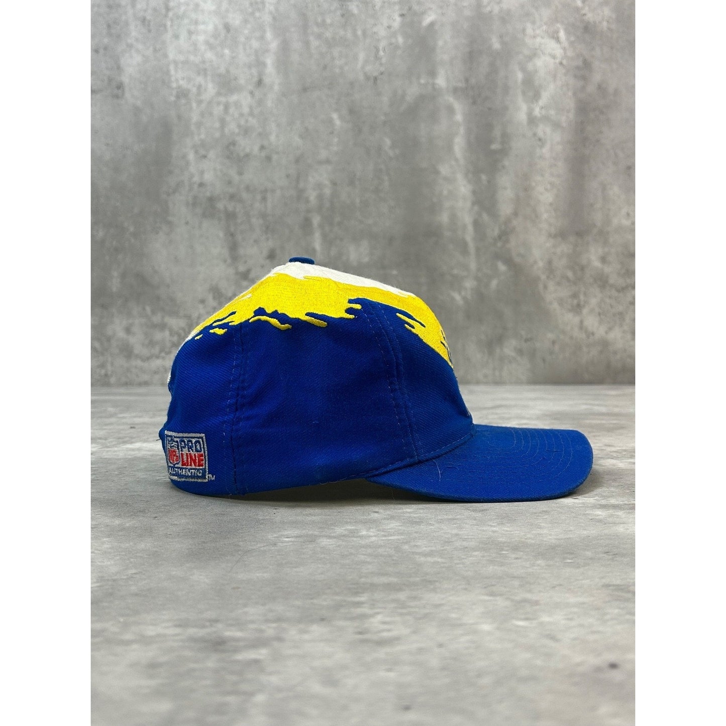 Vintage 90s St Louis Rams NFL Logo Athletic Splash Snapback Hat OSFA