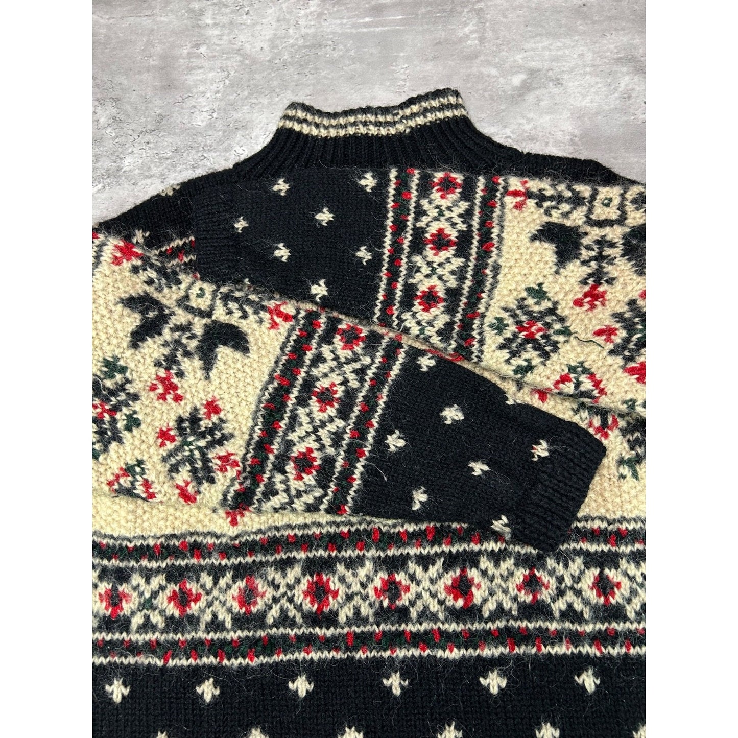 Vintage 80s/90s Snowflake Print Pullover Turtleneck Sweater Size Large
