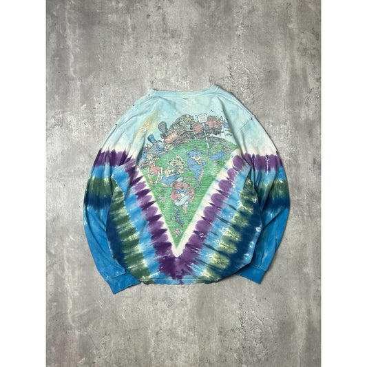 Grateful Dead Dancing Bear Train Graphic Band Long Sleeve T-shirt Size Large