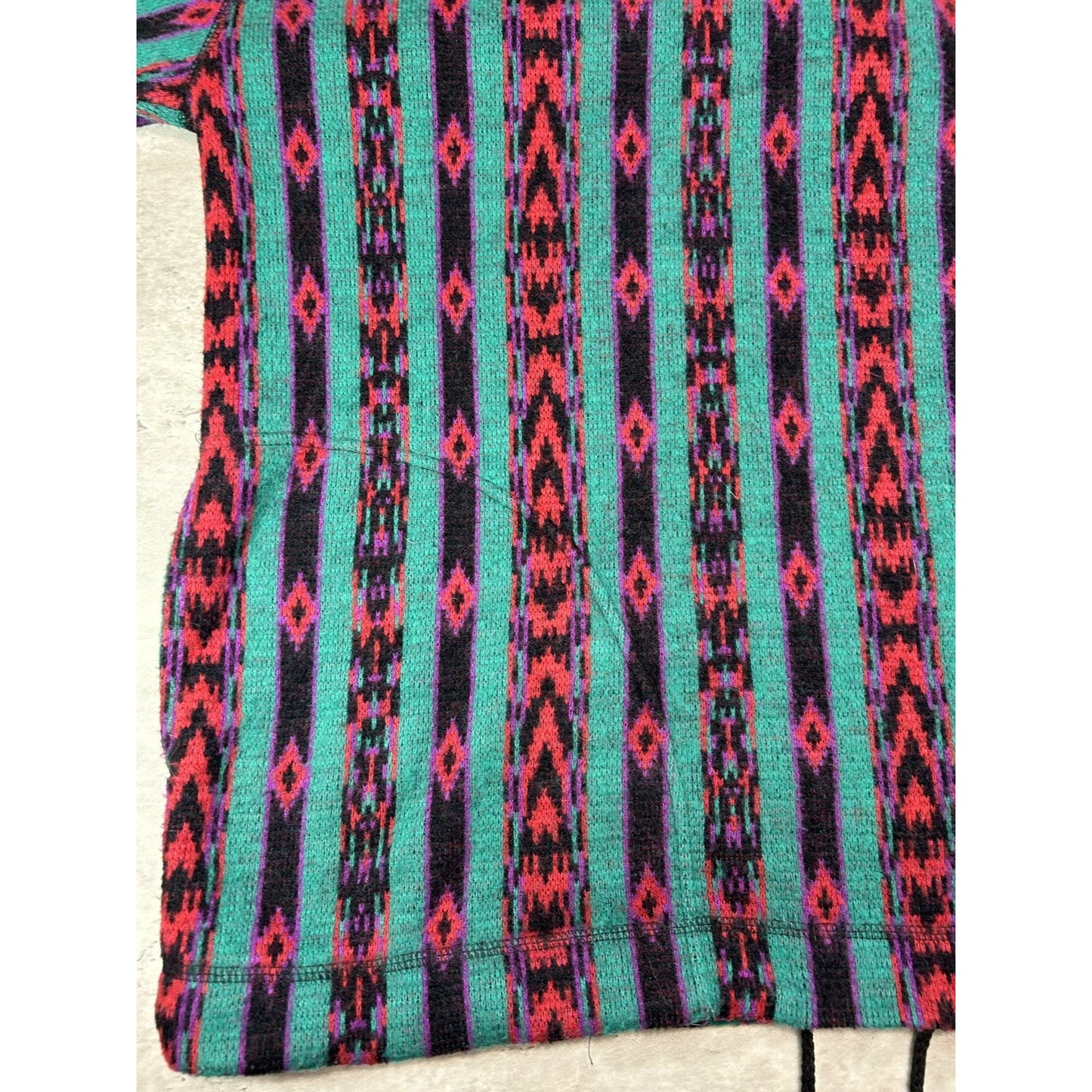 Vintage 90s Denim Express Aztec Striped Print 3/4 Button Sweatshirt Size Large