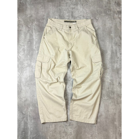 Vintage 90s Levis Silvertab Baggy Fit Khaki Cargo Pants Size 34 Beige