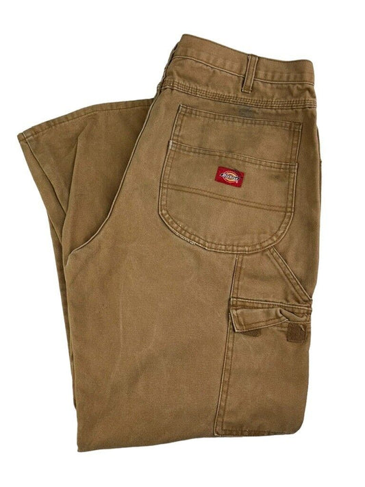 Vintage Dickies Canvas Workwear Double Knee Carpenter Pants Size 35 Beige