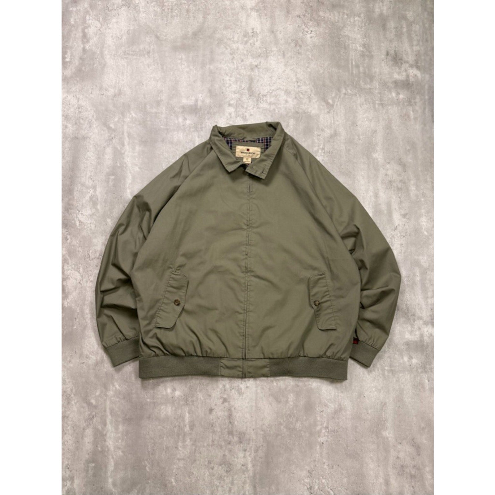 Vintage Woolrich Plaid Lined Full Zip Collared Earth Tone Bomber Jacket Size 2XL