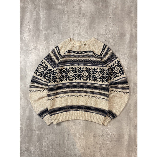 Vintage 90s Fieldmaster Abstract Striped Pullover Knit Sweater Size Medium
