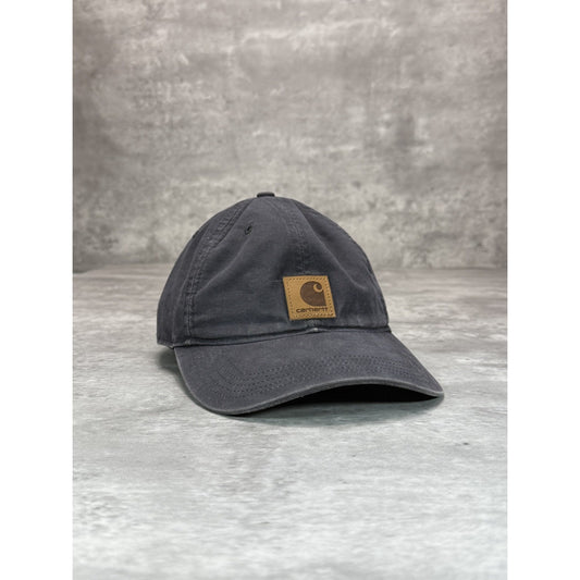 Vintage Carhartt Embroidered Patch Workwear Strapback Hat OSFA Gray