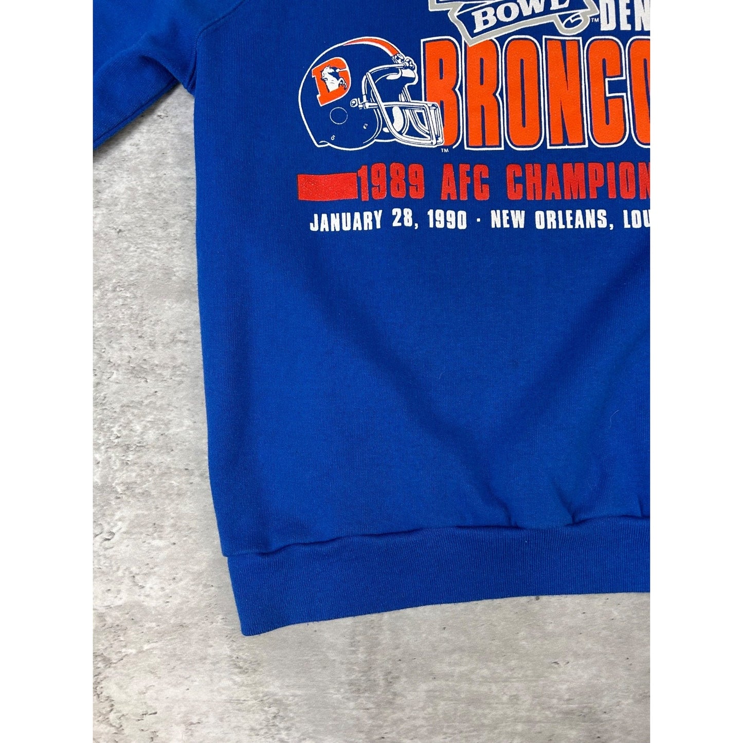 Vintage 1989 Denver Broncos NFL AFC Champs Graphic Football Sweatshirt Sz Medium