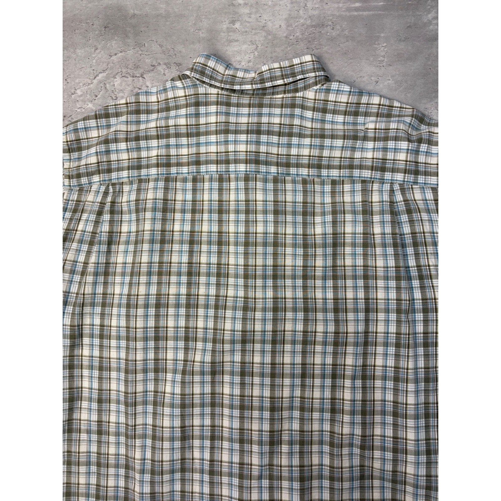 Vintage Nautica Single Pocket Plaid Cropped Button Up Shirt Size XL