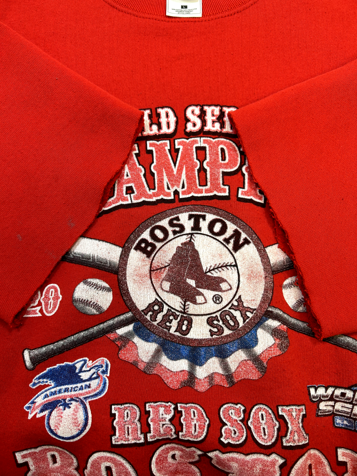 Vintage 2004 Boston Red Sox World Series Champs MLB Graphic Sweatshirt Sz Large