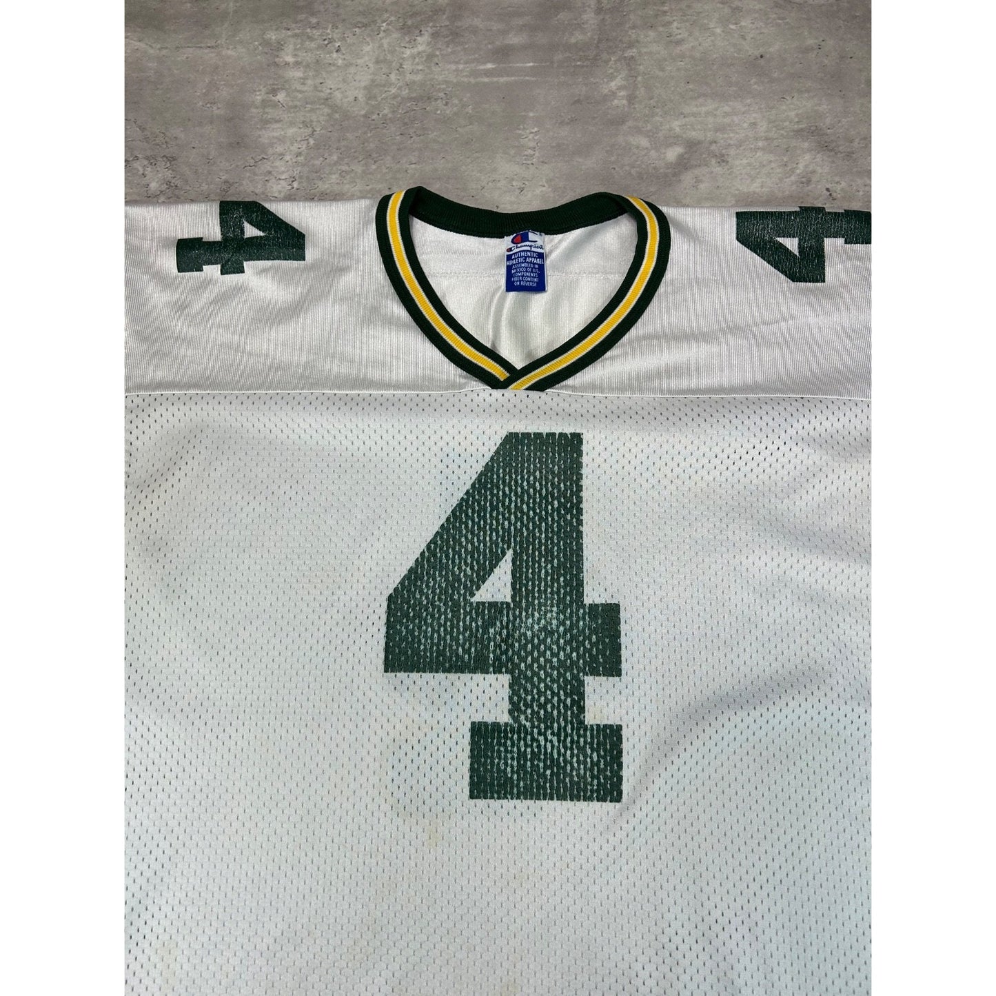 Vintage 90s Brett Favre #4 Green Bay Packers NFL Champion Football Jersey Size L