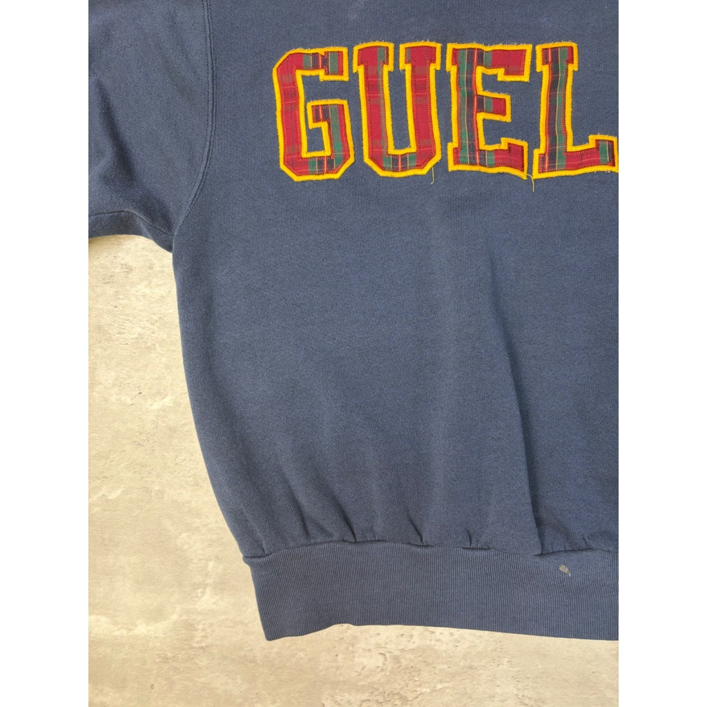 Vintage University Of Guelph Collegiate Plaid Spellout Sweatshirt Size Large