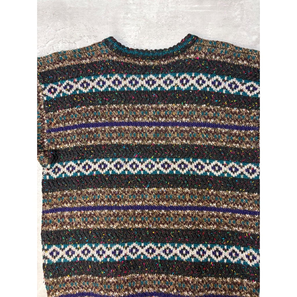 Vintage 80s/90s Jockey Abstract Striped Pullover Knit Sweater Size Medium