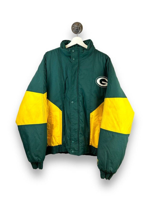 Vintage 90s Green Bay Packers Insulated Embroidered Two Tone Jacket Size Large