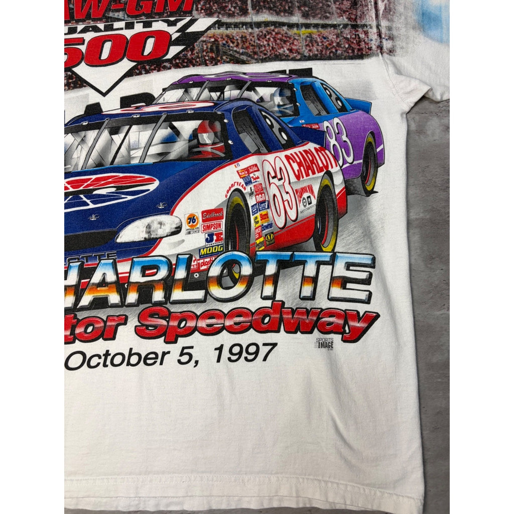 Vintage 1997 Nascar Winston Cup UAW-GM 500 All Over Print T-Shirt Size XL