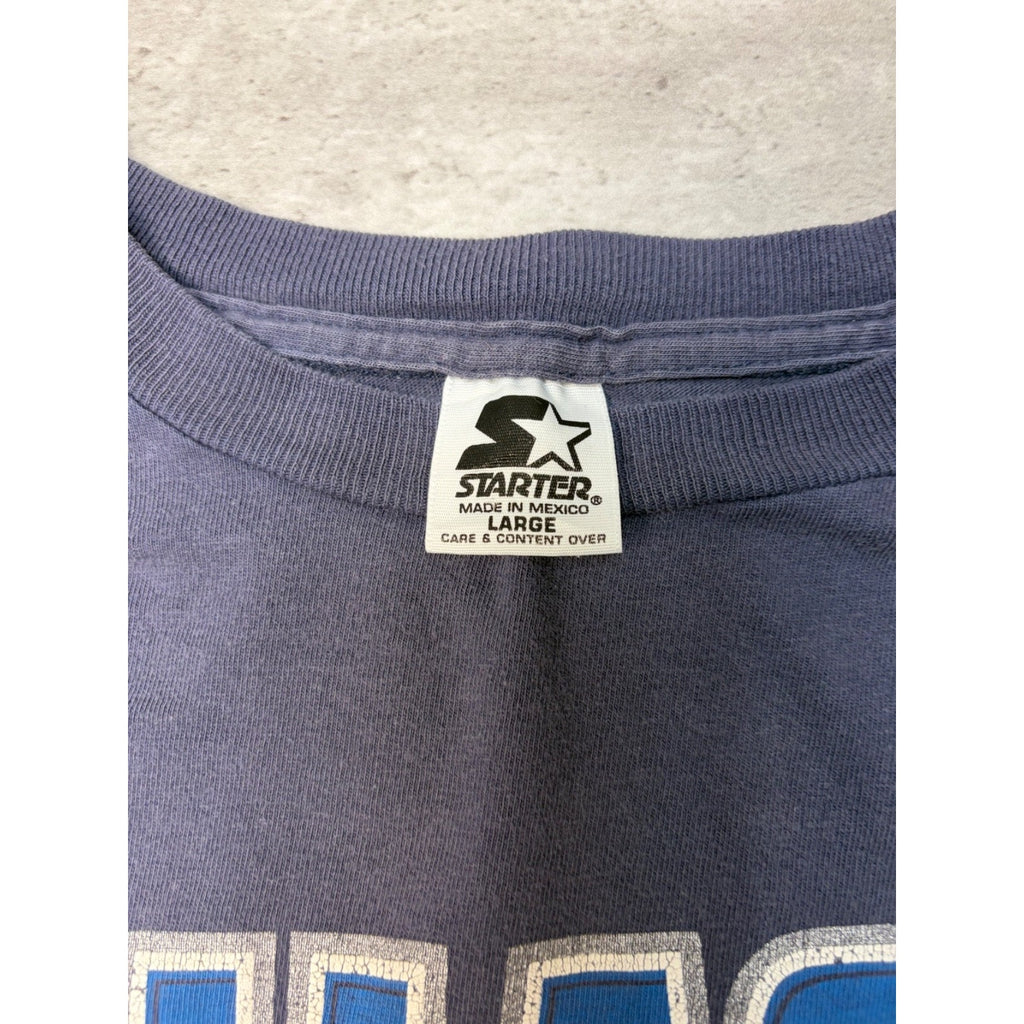 Vintage 90s Dallas Cowboys NFL Spellout Starter Graphic T-Shirt Size Large