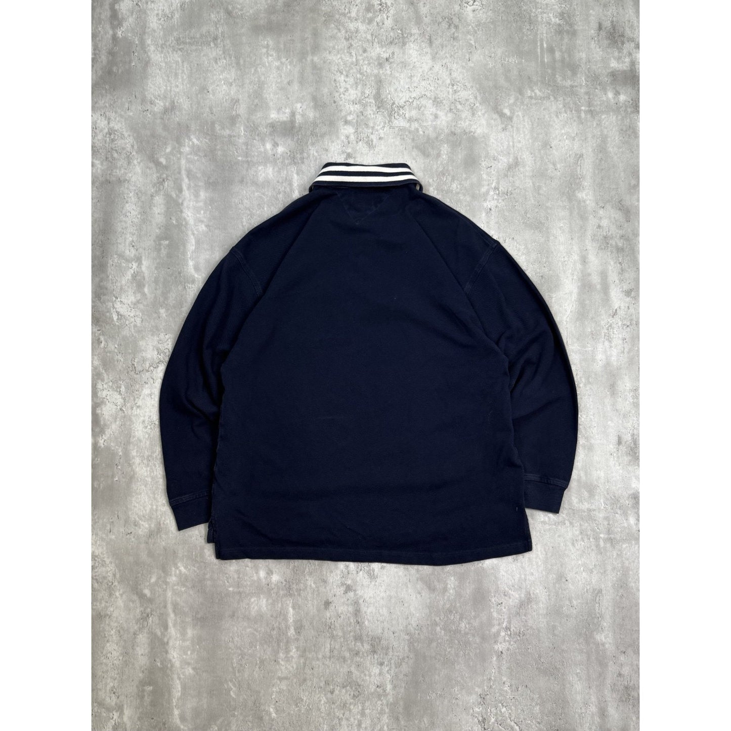 Vintage Tommy Hilfiger Embroidered Flag 1/4 Rugby Button Up Shirt Size XL