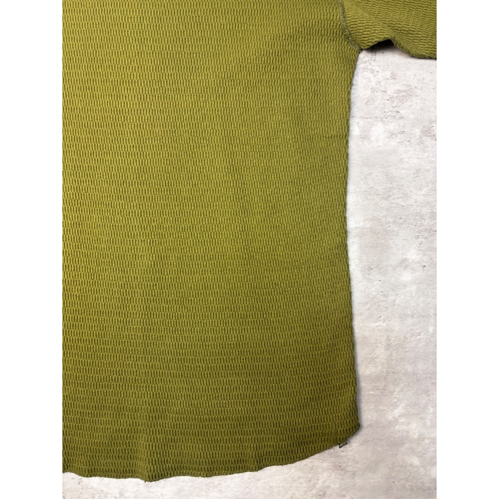 Vintage Green Thermal Long Sleeve T-Shirt Size Large