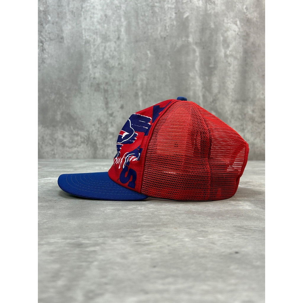 Vintage 80s Buffalo Bills NFL Graphic Logo Trucker Snapback Hat OSFA