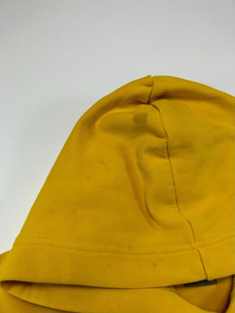 Vintage Y2K Nike Embroidered Mini Swoosh Hooded Sweatshirt Size XL Yellow