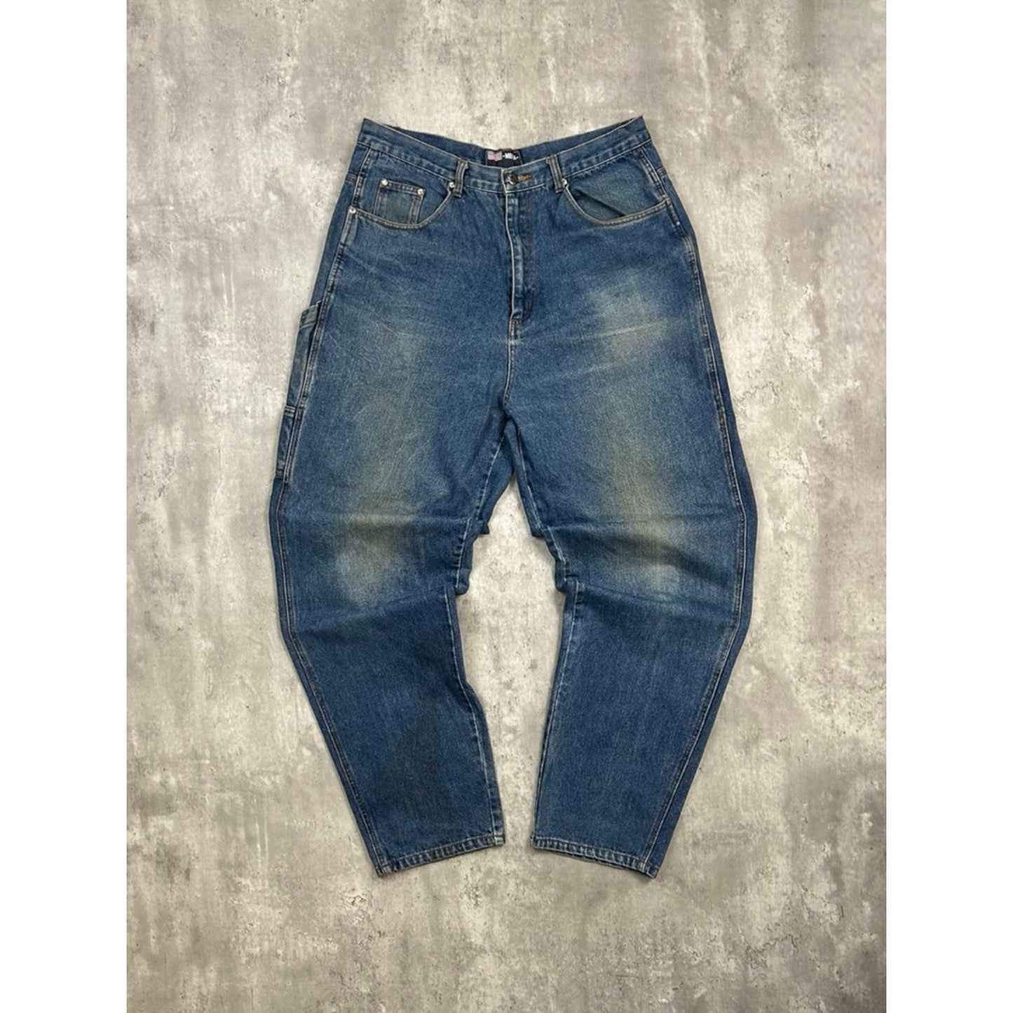 Vintage Y2K Mecca USA Baggy Fit Medium Wash Denim Carpenter Pants Size 34