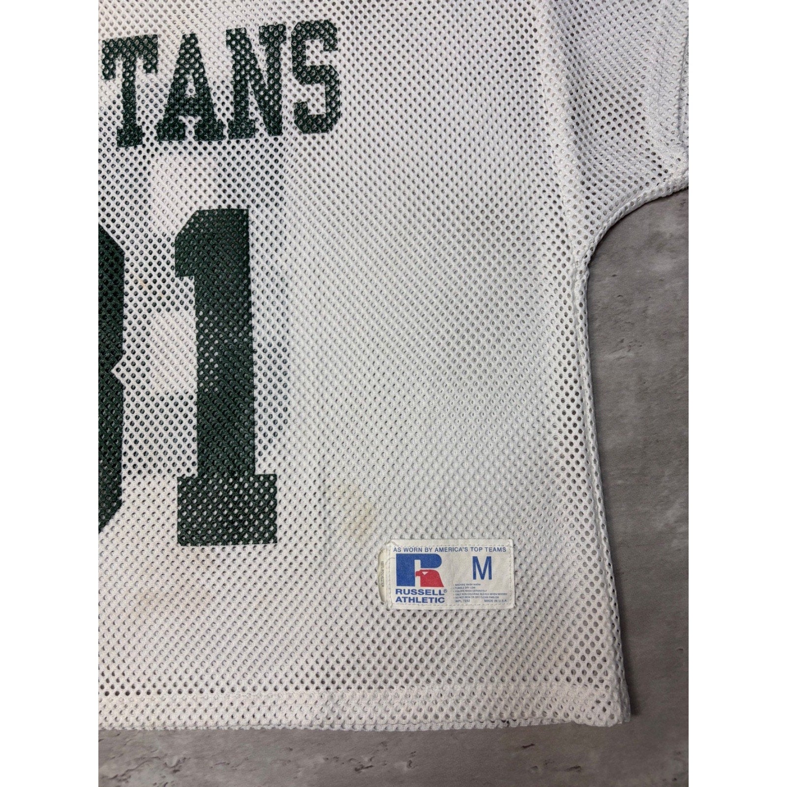 Vintage 90s Michigan State Spartans #81 NCAA Mesh Football Jersey Size Medium