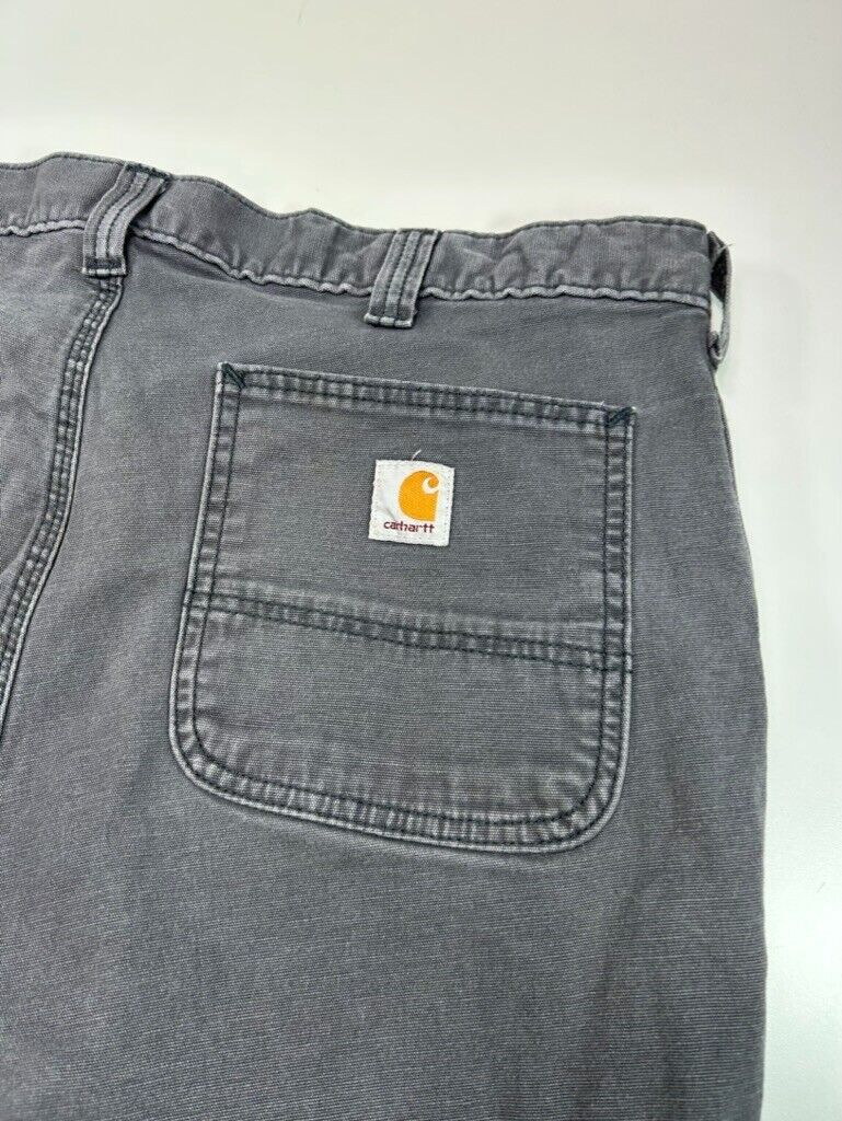 Carhartt Straight Fit Canvas Workwear Pants Size 37 Gray