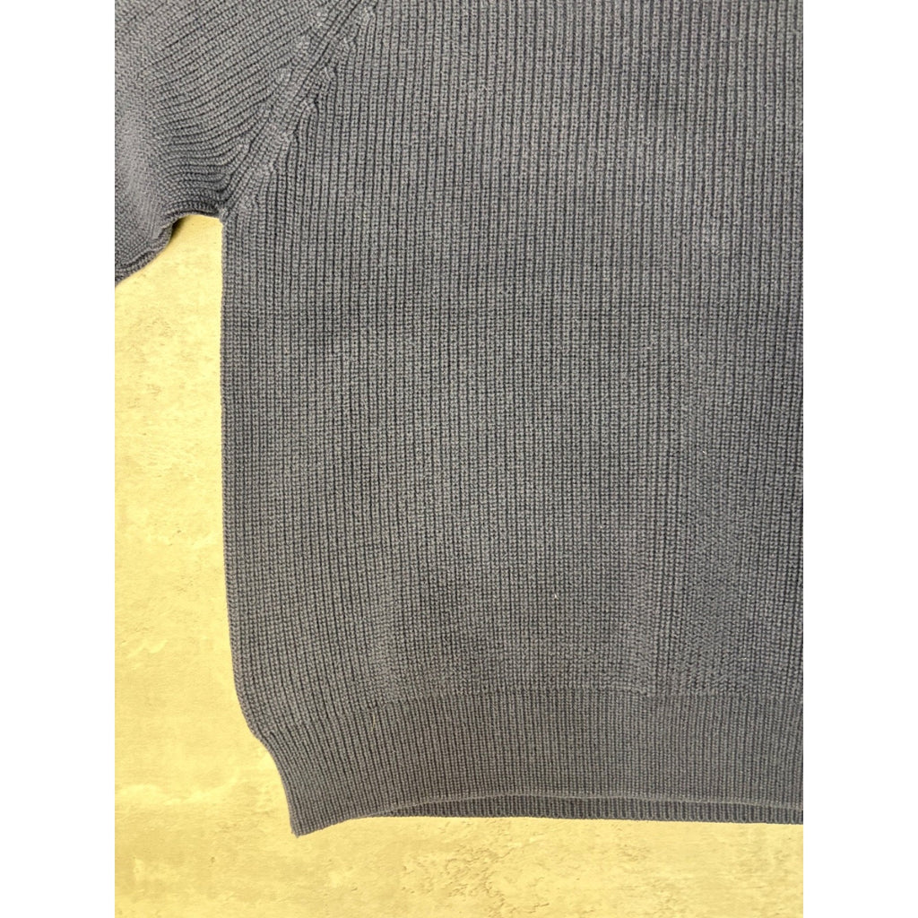 Vintage Lands End Solid Print Ribbed Pullover Knit Sweater Size Large