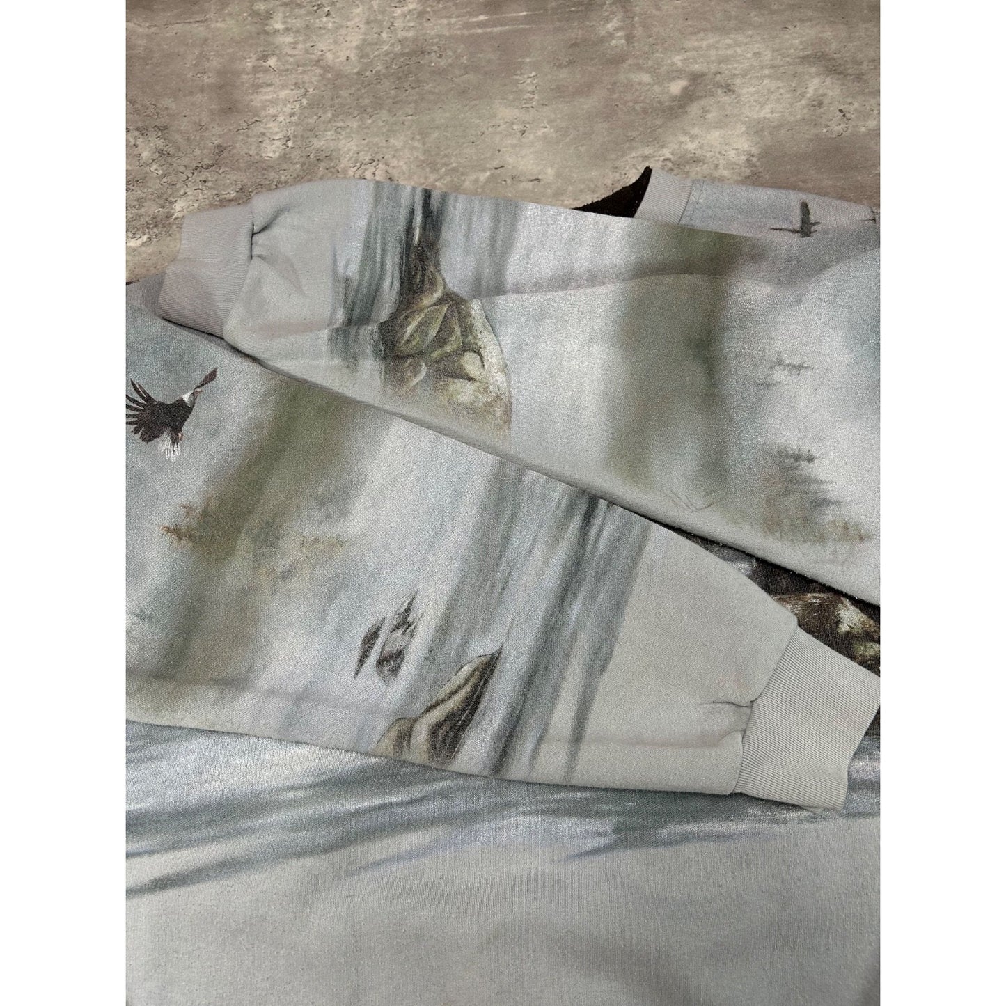 Vintage 90s Nature Animal Graphic All Over Print Sweatshirt Size 2XL Gray