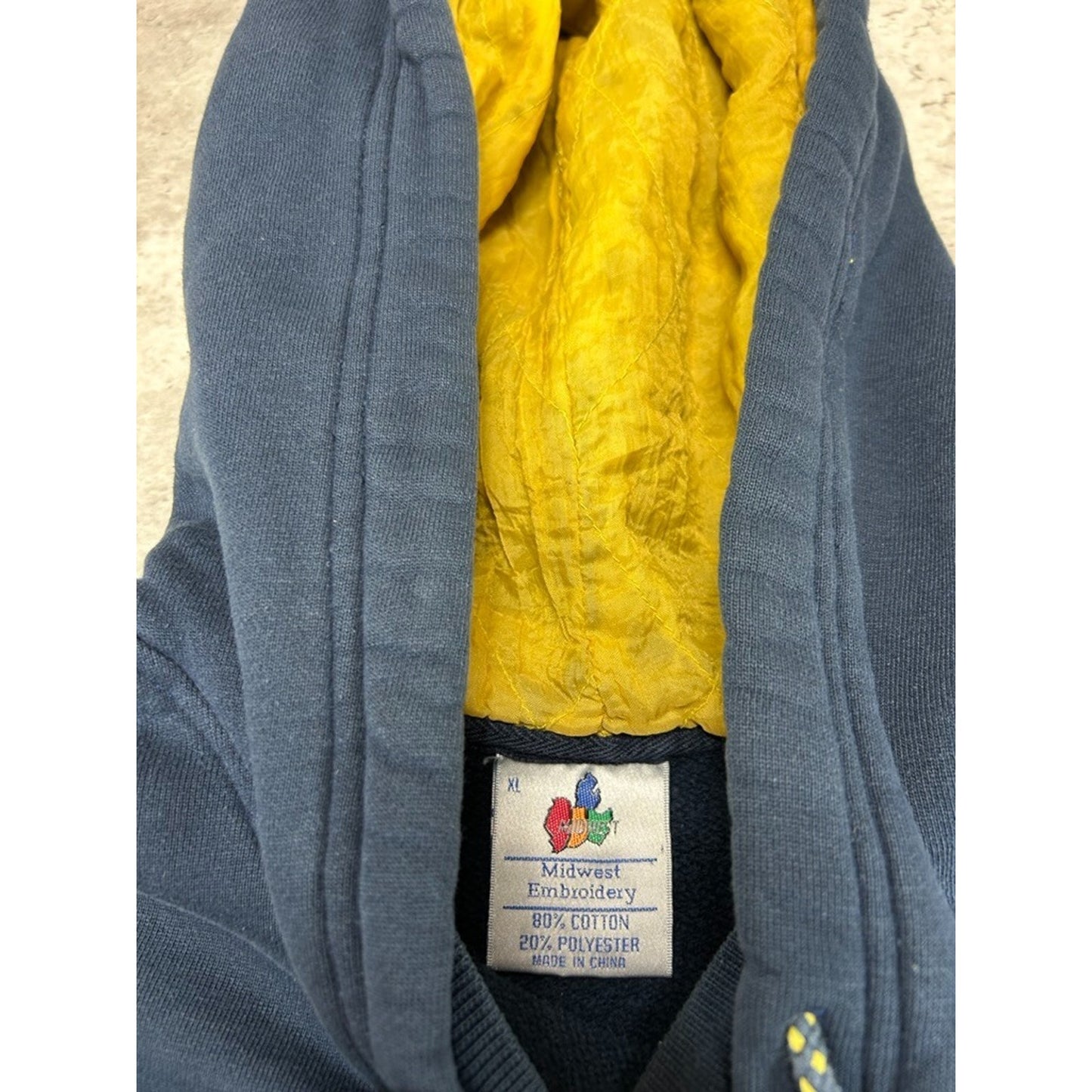 Vintage 90s Notre Dame Fighting Irish NCAA Hooded Sweatshirt Size XL Blue
