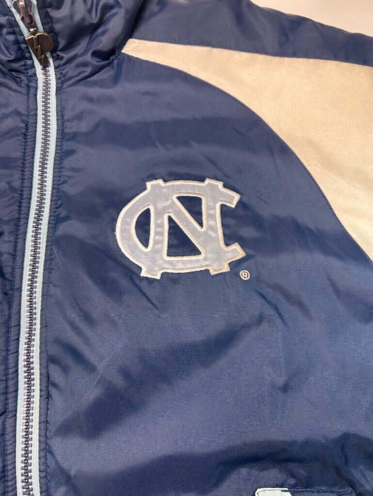 Vintage 90s UNC Tar Heels NCAA Insulated Full Zip Pro Player Jacket Size Medium