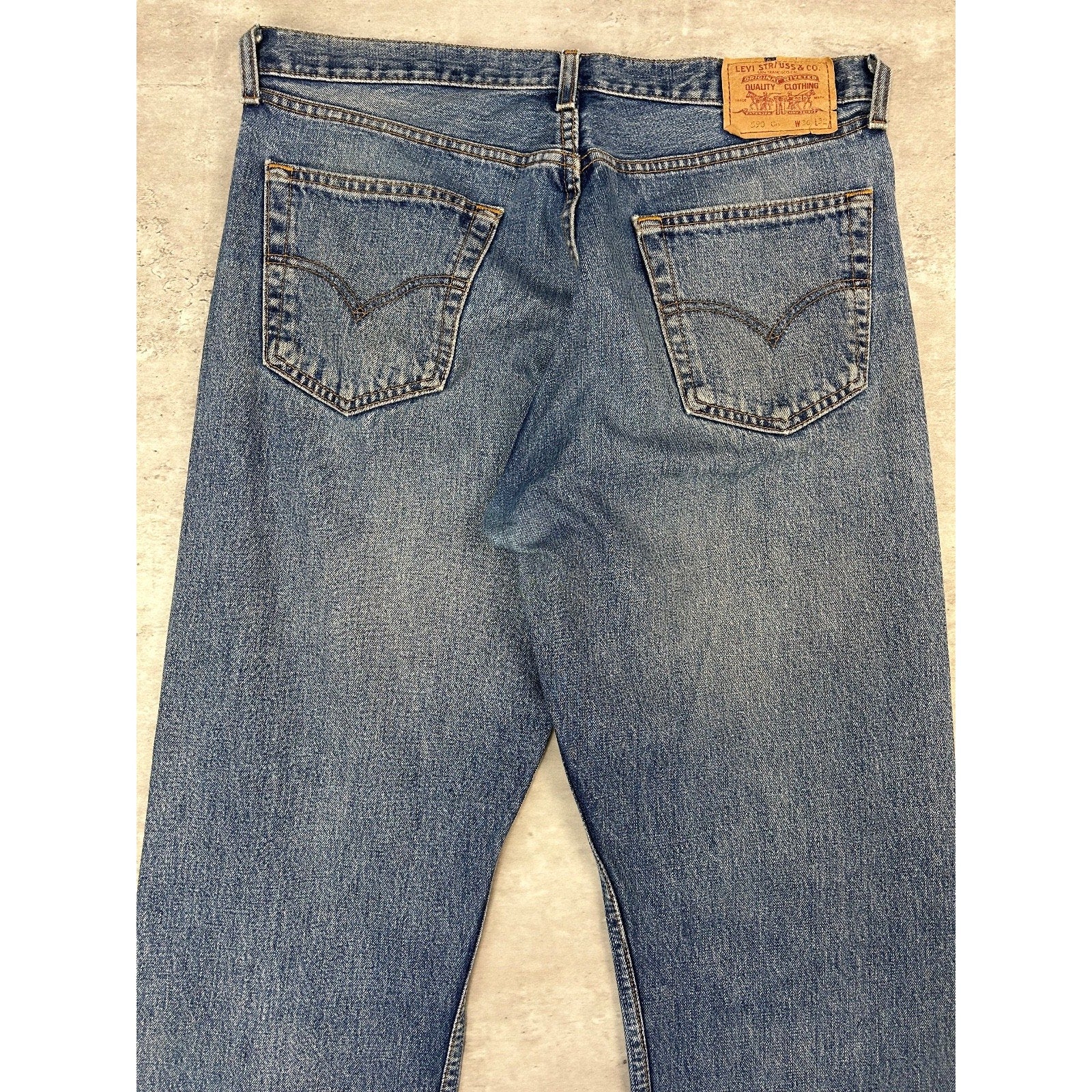 Vintage 90s Levis 590 Medium Wash Denim Pants Size 36 Blue