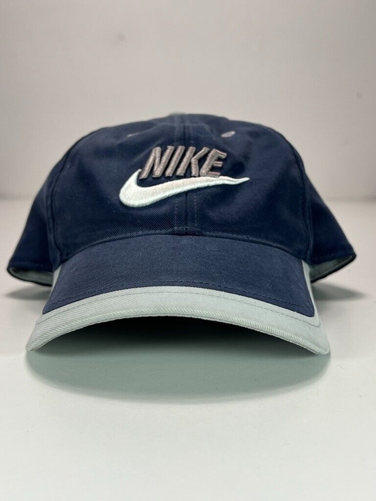 Vintage Y2K Nike Embroidered Swoosh Spellout Strapback Hat OSFA