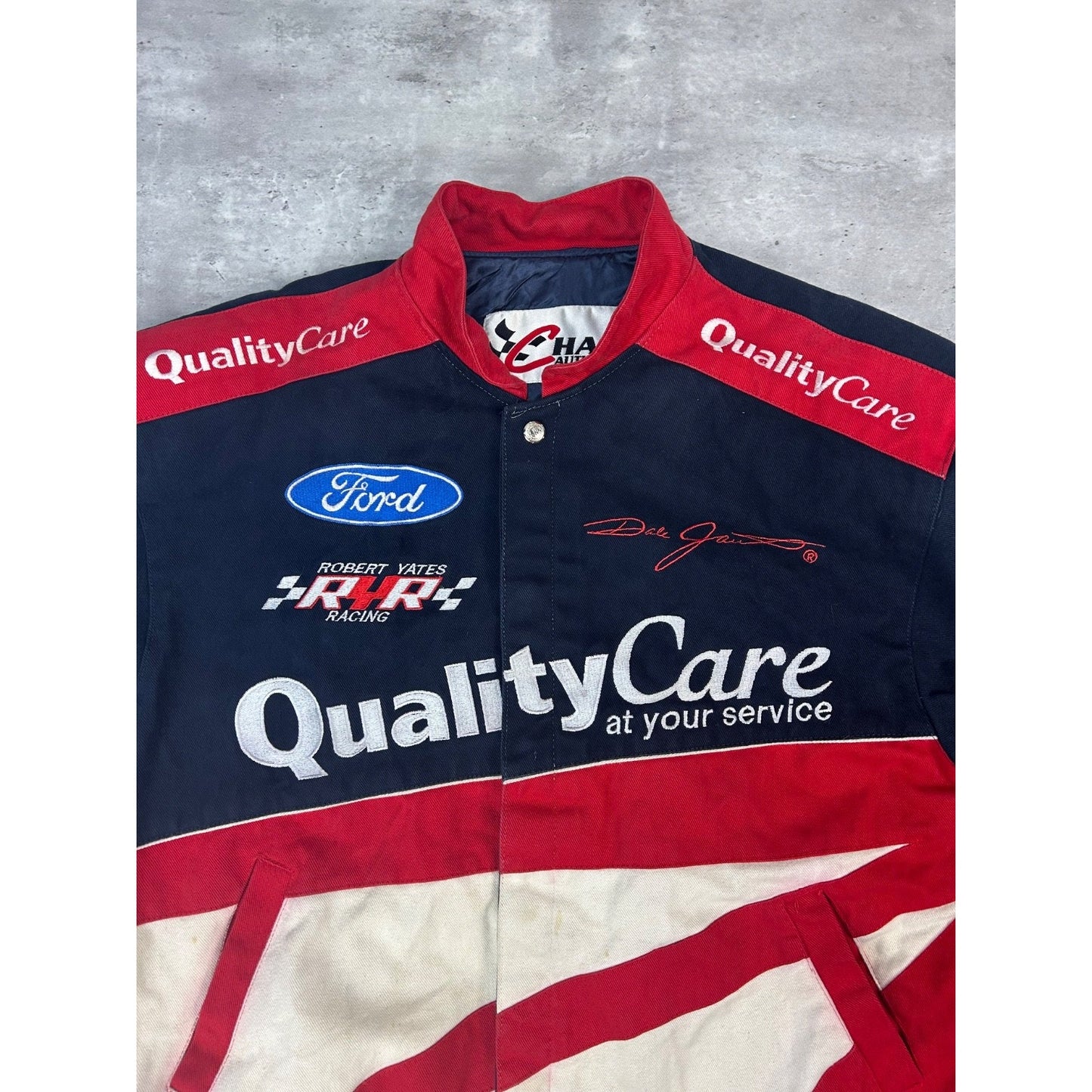 Vintage Dale Jarrett #88 Nascar Embroidered Patches Racing Jacket Size Large