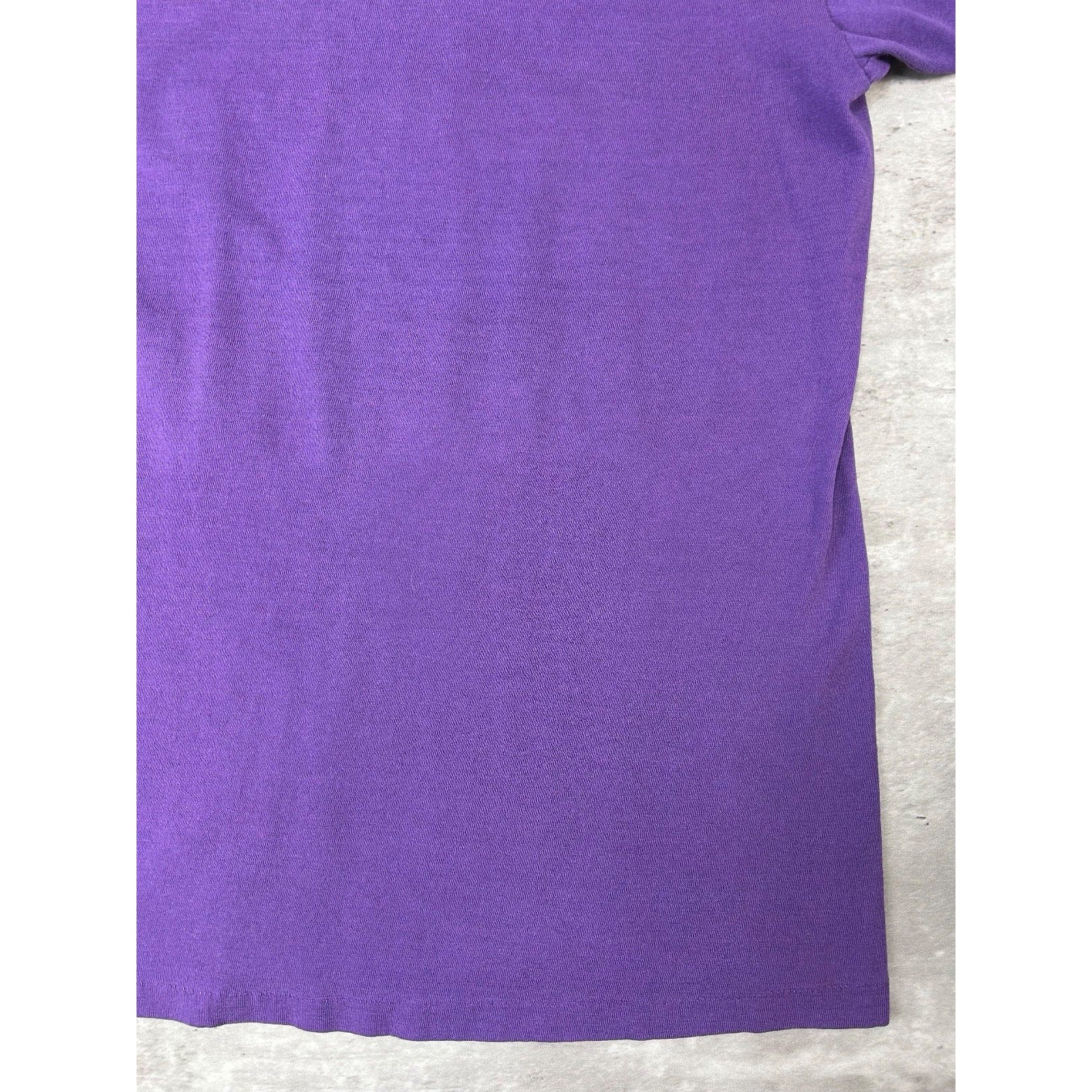 Vintage 80s Bleacher Jocks Felt Spellout Graphic T-Shirt Size Medium Purple