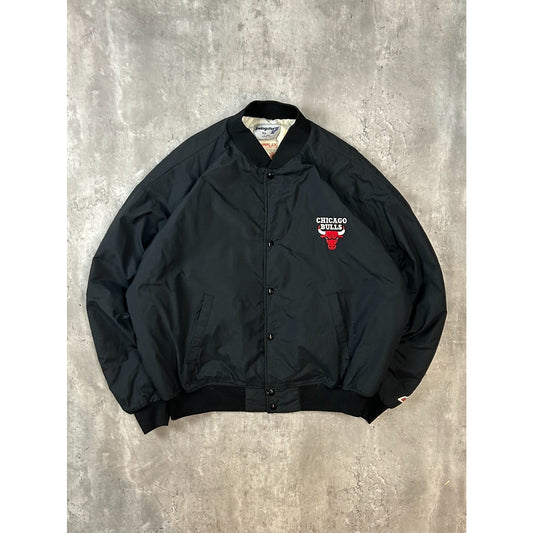 Vintage 80s Chicago Bulls NBA Embroidered Logo Bomber Jacket Size XL