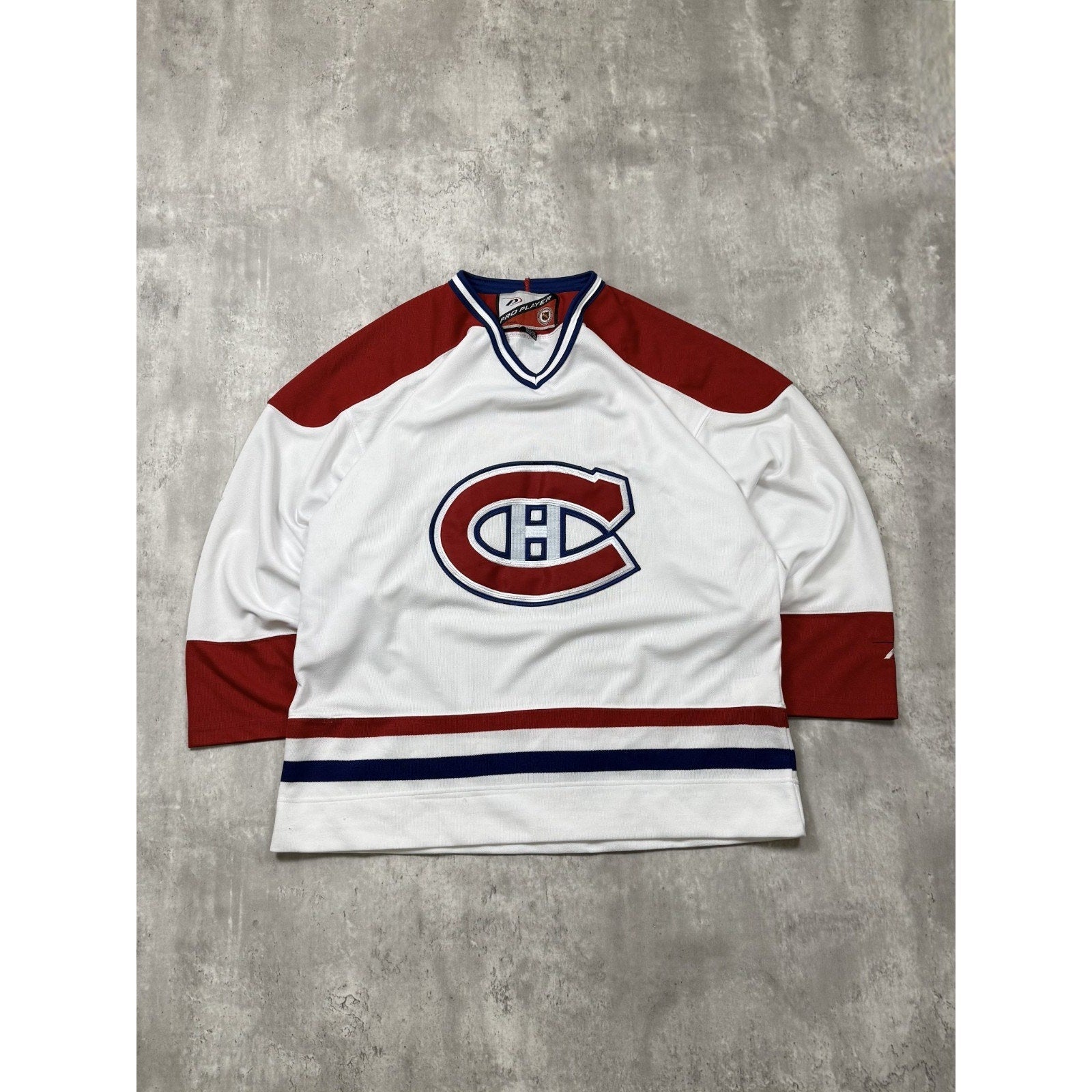 Vintage 90s Montreal Canadiens NHL Pro Player Hockey Jersey Size Large