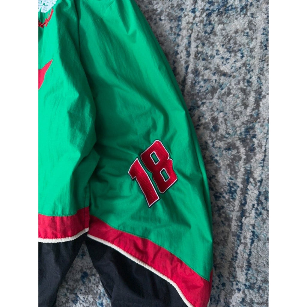 Vintage Bobby Labonte #18 Nascar Interstate Batteries Windbreaker Jacket Size XL